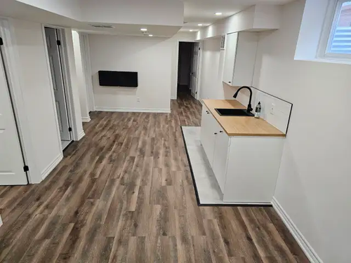 Basement Apartment brand new ! 1 room 3 piece bathroom and living room and kitchen. Suitable for sin...