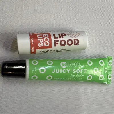 This set includes a new Eco Lips Lip Food rosemary mint and chamomile mushroom extract lip balm, off...