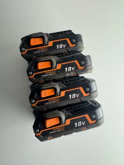 4pc Rigid 18V Batteries 1.5Ah, View more