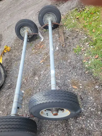 Used for 1 trip 6000 lbs Springs 14.5" tires Electric brakes 106.5" hub face Several available. Ask...