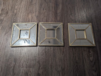 Set of 3 mirrored wall decor