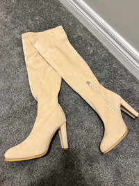 Cream Color Knee high boots size 7