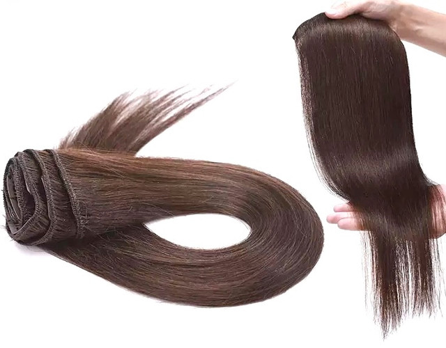 Clip In Dark Brown Brazilian Human Hair Extensions In 18 Inches dans Autre  à Ville de Montréal - Image 4