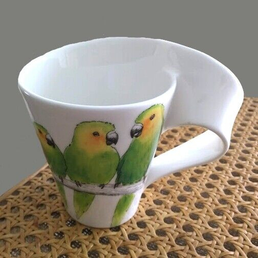 Magnifique tasse motif perroquets verts - collection dans Oiseaux à adopter  à Saint-Hyacinthe - Image 3