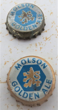 2 Molson Golden Ale Bottle Caps