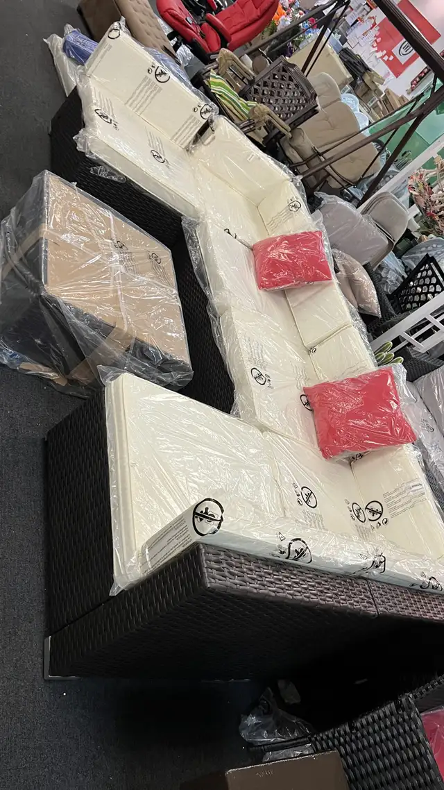 7 Pieces Patio Sofa Outdoor Wicker Sectional Patio Furniture in Patio & Garden Furniture in Markham / York Region - Image 3