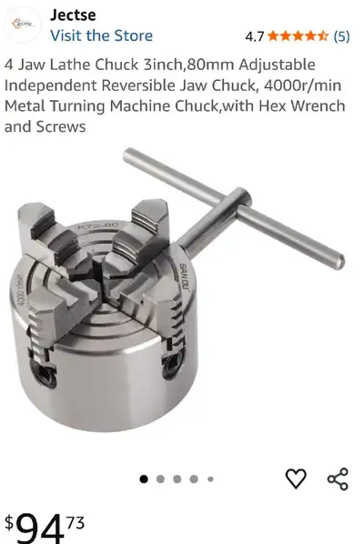 4 Jaw Lathe Chuck 3inch,80mm Adjustable Independent Reversible, View more