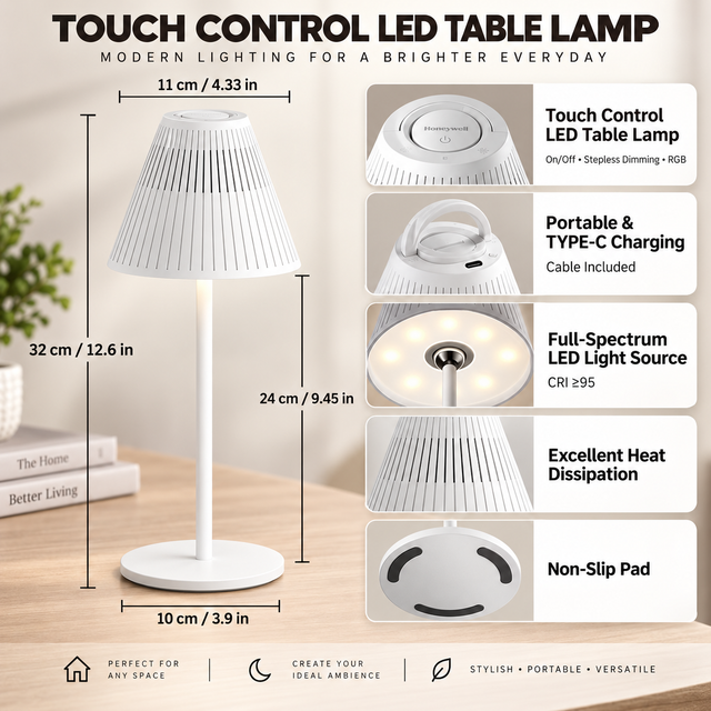 Honeywell HWT-M1 Cordless RGB Table Lamp – Touch Control – NEW in Indoor Lighting & Fans in Mississauga / Peel Region - Image 4