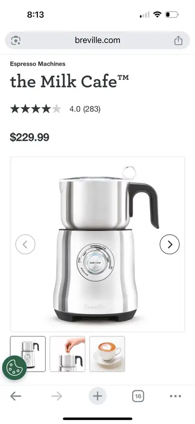 Breville milk frother in excellent condition. Only selling as we have a new coffee machine with buil...