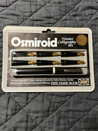 Vintage Osmiroid Master Calligraphy Set.  22k Gold Plating Tips