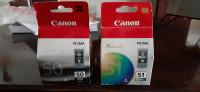 PRINTER INK(CANON)-PG-50 blk. & CL-51 color(NEW)**Fit list in ad