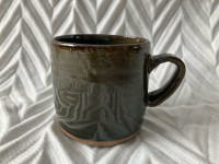 Studio Pottery Mug, Brown with a hint of green, Signed