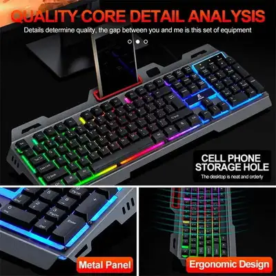 Gaming Mechanical Keyboard, Metal Rainbow Light , View more