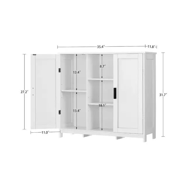 Iwell Floor Storage Cabinet with 2 Doors and 2 Open Shelves in Bookcases & Shelving Units in Oakville / Halton Region - Image 6