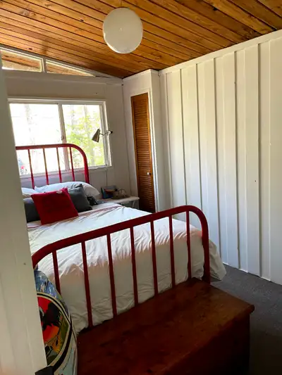 50 year + metal (iron?) bed frame on wheels, View more
