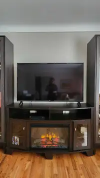 55-Inch Smart TV & Fireplace Unit