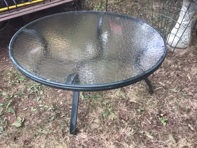 Round Glass top Patio Table - 42"D, View more