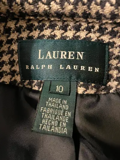 Woman Ralph Lauren Wool silk 50/50 blend houndstooth coat, View more