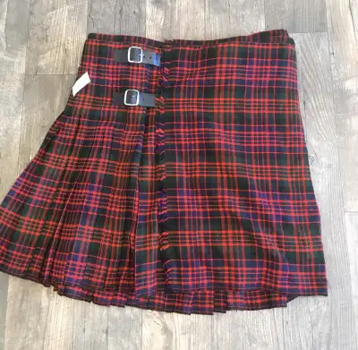 $75 each Red McDonald kilt Size 40 (1 available) 100% acrylic