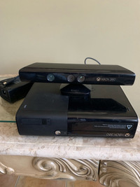 Xbox 360 with kinect camera, and controller