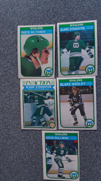 1982-83 O-PEE-CHEE Hartford Whalers 5 basic Cartes hockey card