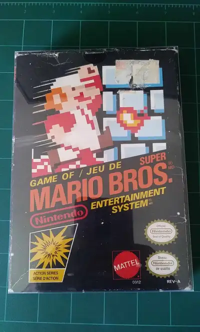 Nintendo Entertainment System Super Mario Bros. Mattel Black Box 3-Screw Cart. Box, Cartridge, Dust...