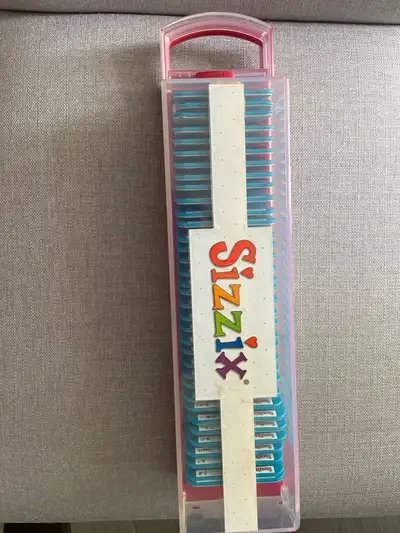 35 Sizzix Sizzlits Dies FUNKY BRUSH Alpha W/ Red Tray & Lid Alphabet Includes Upper and Lowercase Al...