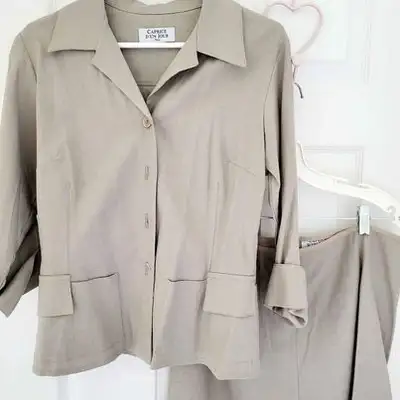 New Beige Suite Skirt Set Size Medium, View more