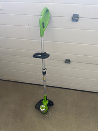 FREE new cordless Greenworks string trimmer