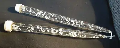 2 Vintage Acrylic Lucite Candles Silver Fleck, View more