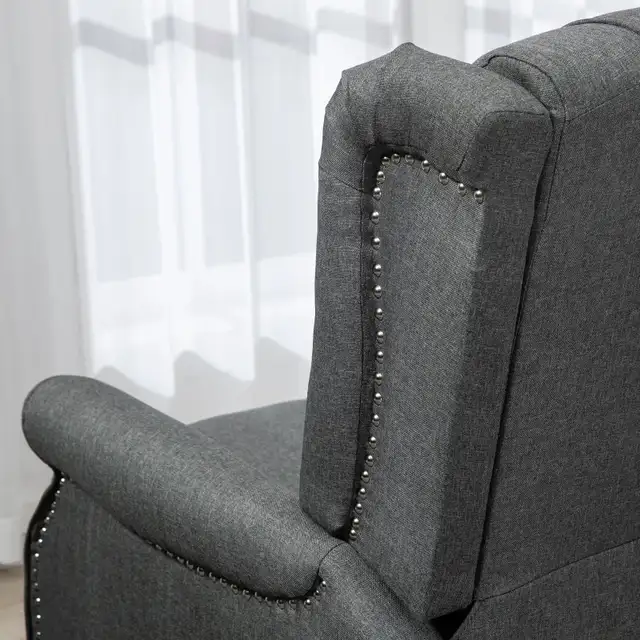 Wingback Reclining Chair with Footrest, Button Tufted Recliner C in Chairs & Recliners in Markham / York Region - Image 9