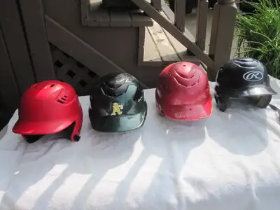 Three (3) Junior Baseball Batting Helmets (Rawlings), View more