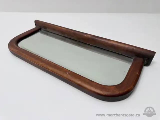 Vintage Wooden Framed Wall Mirror with Narrow Shelf Mount in Home Décor & Accents in Brockville - Image 3