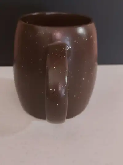 SUPER RARE MCCAFE EXTRA WIDE BROWN SPECKLED COFFEE MUG IN EXCELLENT CONDITION!!!....4 1/4" HIGH....T...