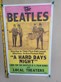 Antique The Beatles Band Poster A Hard Days Night