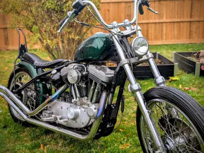 1997 Harley Davidson sportster 1200 hardtail. Lots of parts on it, new battery installed last season...
