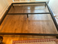 king size metal bed frame with wood slats 