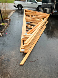 Seven new  roof  trusses for sale  6/12 pitch   28' long