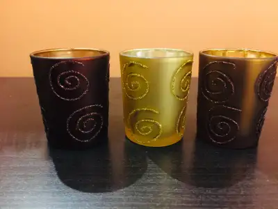 Iridescent tea candle holders, View more