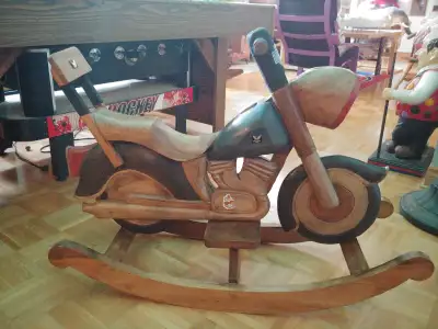 moto train voiture camion enfants kids wood bois truck car railroad rocker moto train voiture camion...