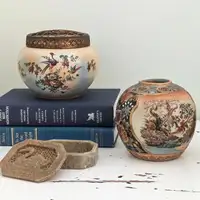 Vintage Japanese Satsuma Vases.  Flower Frogs. Soapstone 