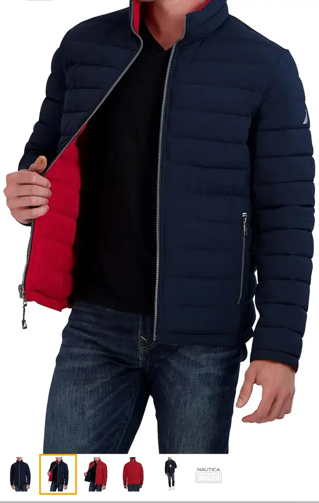 New Nautica Men's Stretch Reversible Midweight Puffer Jacket in Men's in Mississauga / Peel Region - Image 3