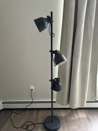 Floor lamp with 3-spotlights, dark gray