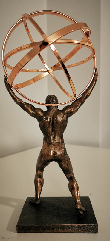 GREEK ATLAS GOD W Celestial Armillary Sphere Desktop Statue in Arts & Collectibles in City of Toronto - Image 4