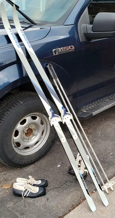 180cm 3 pin Cross Country Ski Boots Poles180cm SkisSize 8 9 10 o, View more