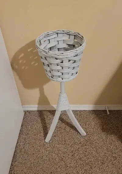 Wood / Wicker Plant Stand, View more