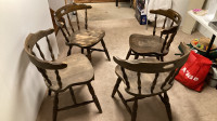 Antique saloon oak chairs