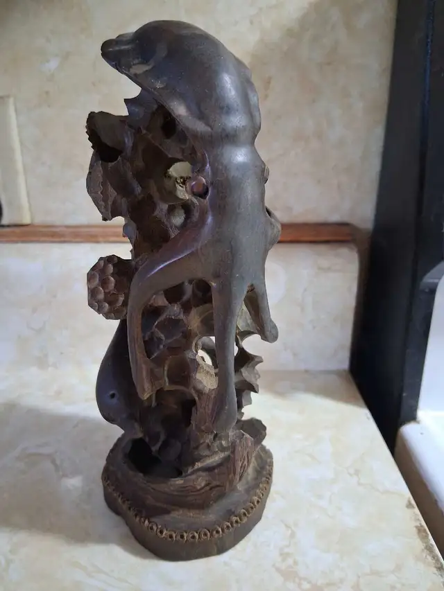 Cuban Guayacan Wood Sculpture of Ocean Life Totem  in Arts & Collectibles in Edmundston - Image 5