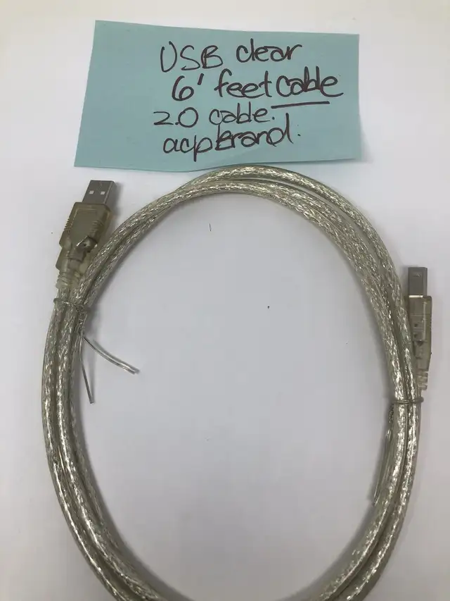 Brand new in package - 6 feet clear USB clear computer cable62863262274561128