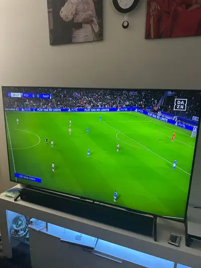 Title 55” Samsung Smart TV and TV stand for sale. Check descrip, View more